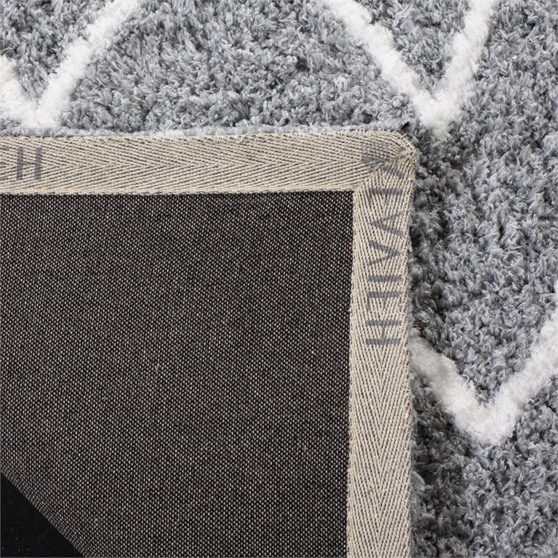 Safavieh Equinox 5' x 8' Hand Tufted Shag Rug in Gray and Cream