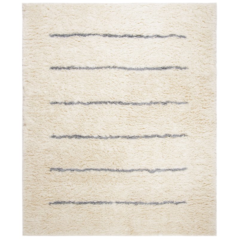 Safavieh Kenya 9' x 12' Hand Knotted Wool Rug in Ivory and Gray