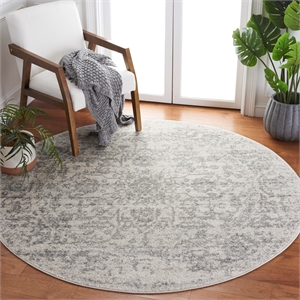 Safavieh Madison 6'7&quot Round Rug in Silver and Ivory