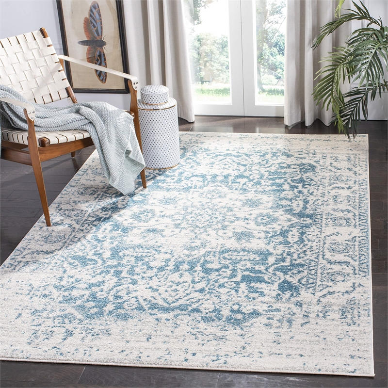 Safavieh Madison 4' x 6' Rug in Teal and Ivory