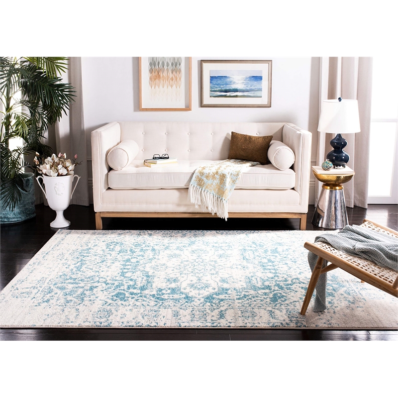 Safavieh Madison 4' x 6' Rug in Teal and Ivory