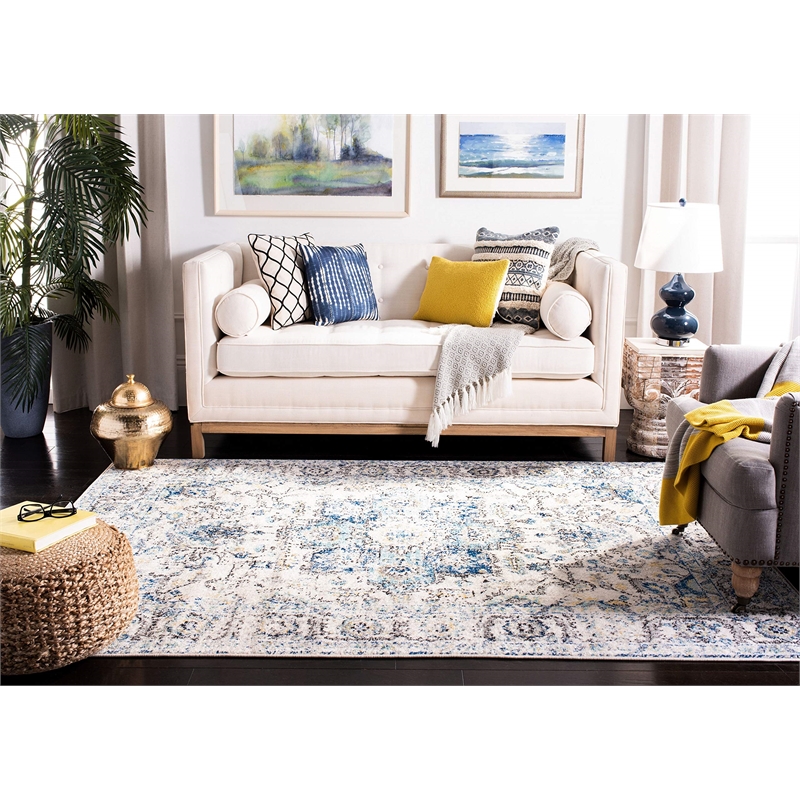 Safavieh Madison 3' x 5' Rug in Turquoise and Ivory