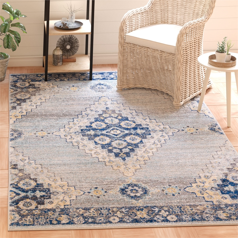 Safavieh Madison 3' x 5' Rug in Blue and Cream