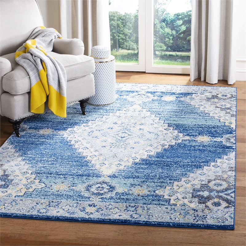Safavieh Madison 3' x 5' Rug in Navy and Cream