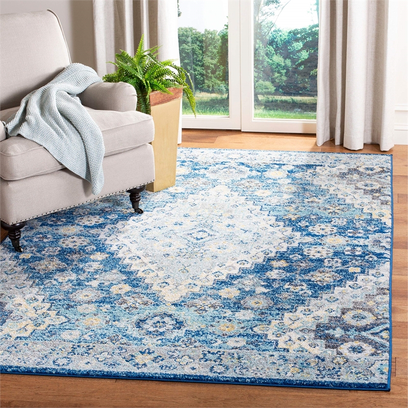 Safavieh Madison 3' x 5' Rug in Blue and Cream