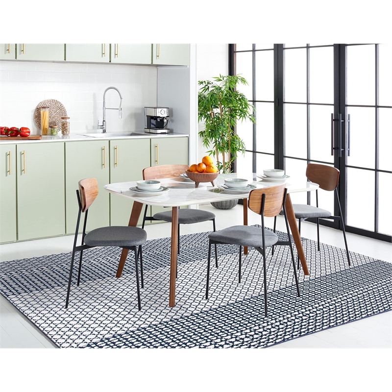 Safavieh Montauk 8' x 10' Hand Woven Rug in Navy and Ivory
