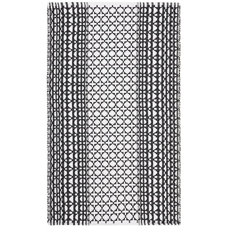 Safavieh Montauk 3' x 5' Hand Woven Rug in Black and Ivory