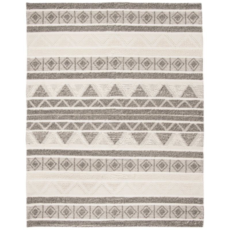 Safavieh Natura 8' x 10' Hand Woven Wool Rug in Ivory and Gray