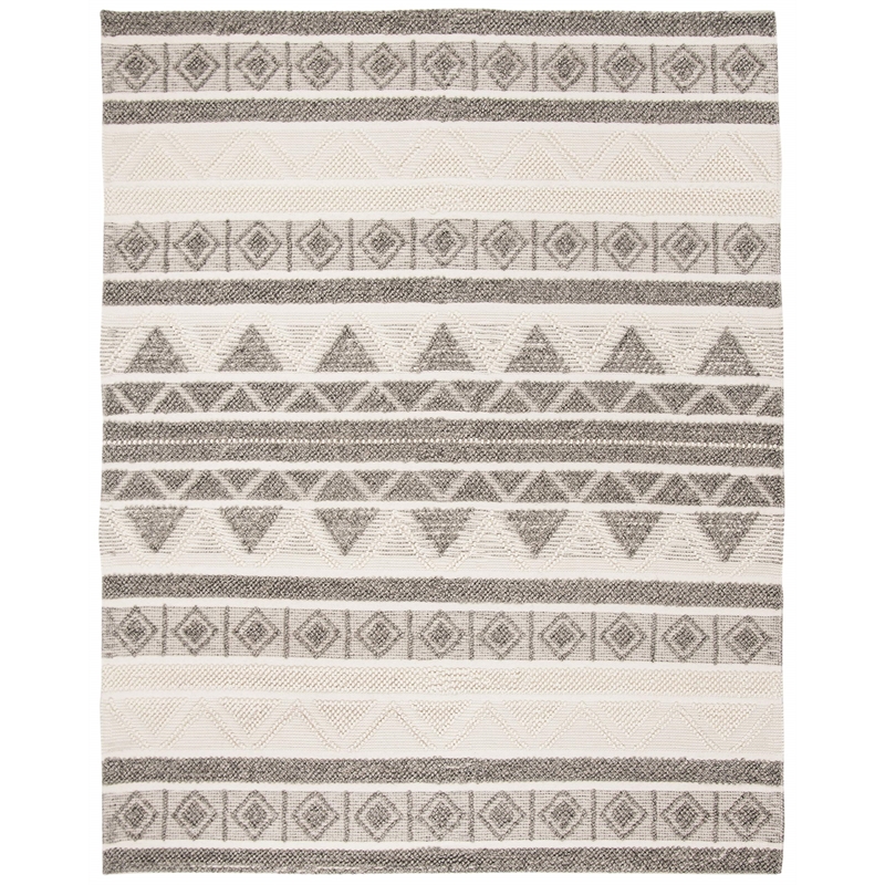 Safavieh Natura 9' x 12' Hand Woven Wool Rug in Ivory and Gray