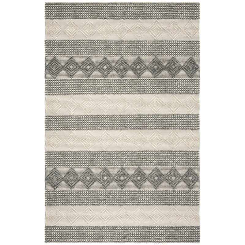Safavieh Natura 4' x 6' Hand Woven Wool Rug in Gray and Ivory