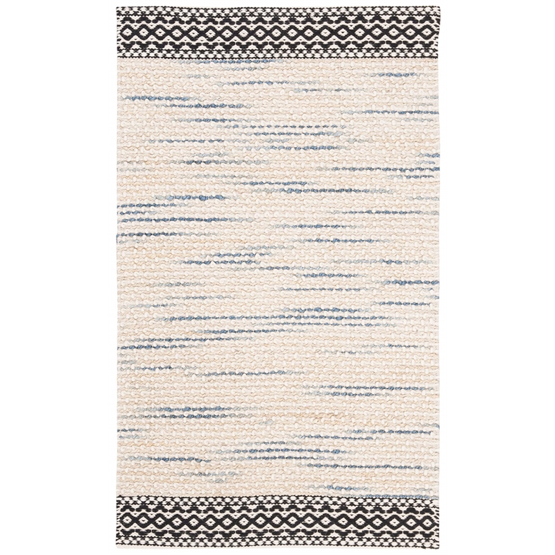 Safavieh Natura 2' x 3' Hand Woven Wool Rug in Black and Ivory