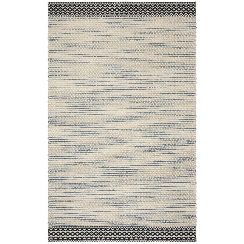 Safavieh Natura 2' x 3' Hand Woven Wool Rug in Black and Ivory