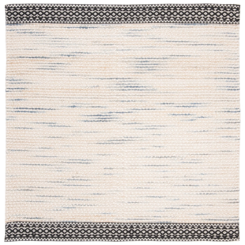Safavieh Natura 6' Square Hand Woven Wool Rug in Black and Ivory