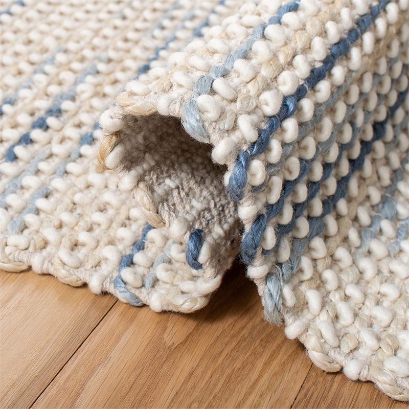 Safavieh Natura 6' Square Hand Woven Wool Rug in Black and Ivory