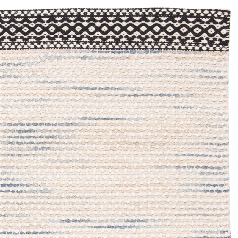 Safavieh Natura 6' Square Hand Woven Wool Rug in Black and Ivory