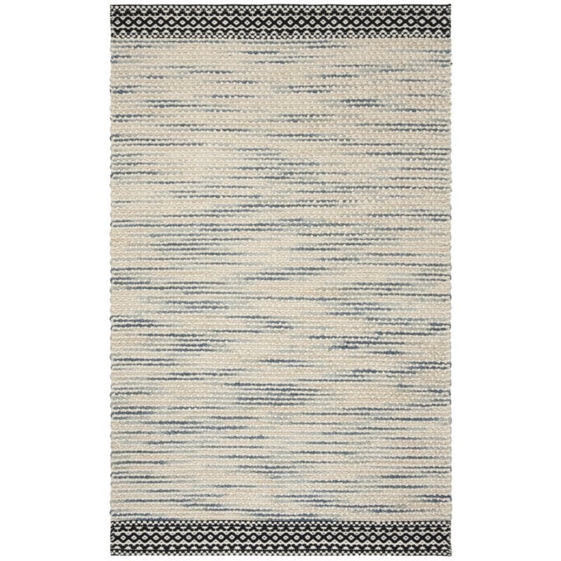 Safavieh Natura 8' x 10' Hand Woven Wool Rug in Black and Ivory
