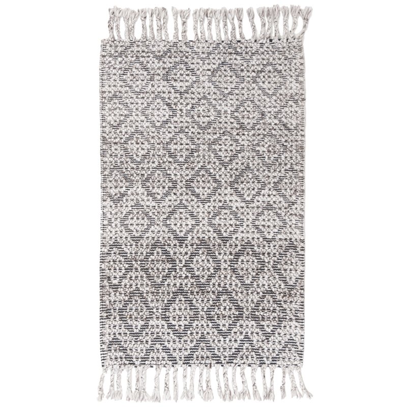 Safavieh Natura 3' x 5' Hand Woven Wool Rug in Charcoal and Light Gray