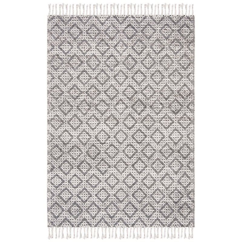 Safavieh Natura 5' x 8' Hand Woven Wool Rug in Charcoal and Light Gray