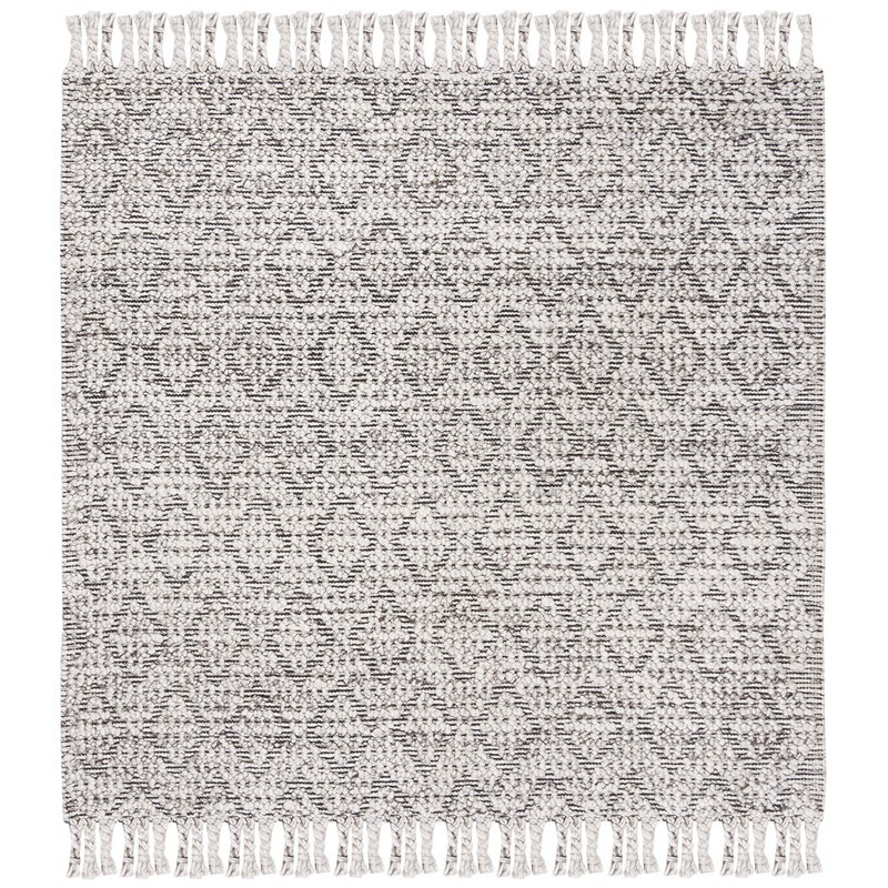 Safavieh Natura 6' Square Hand Woven Wool Rug in Charcoal and Gray