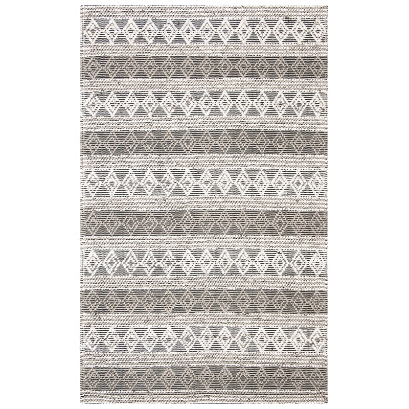 Safavieh Natura 5' x 8' Hand Woven Wool Rug in Charcoal and Gray