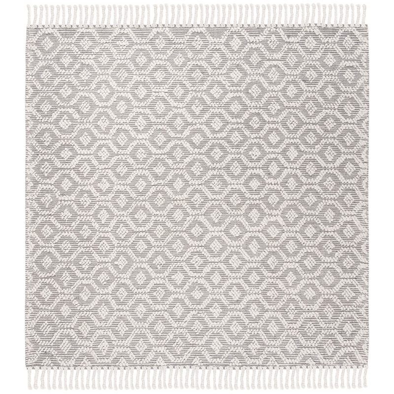 Safavieh Natura 6' Square Hand Woven Wool Rug in Gray