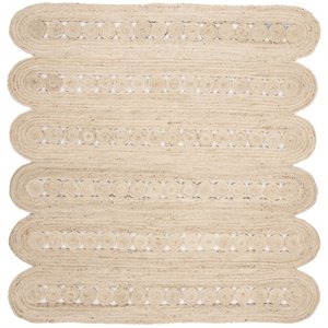 Safavieh Natural Fiber 6' Square Hand Woven Jute Rug in Ivory