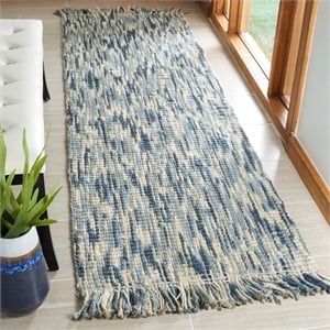 Safavieh Natural Fiber 2'6&quot x 8' Hand Woven Jute Runner Rug in Blue