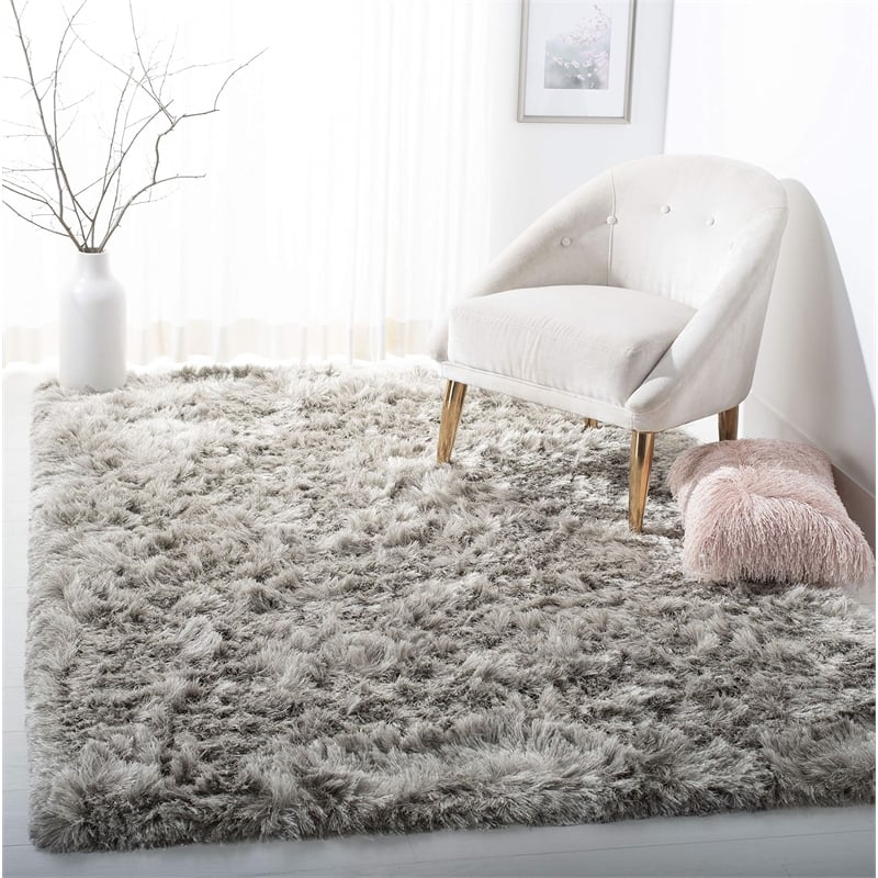 Safavieh Ocean 8' x 10' Hand Tufted Shag Rug in Light Gray