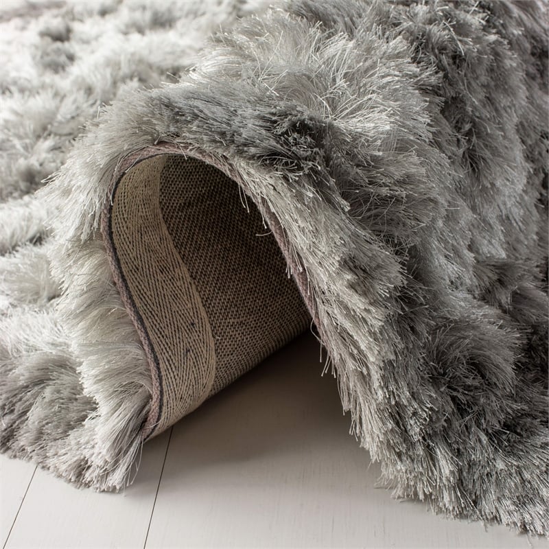 Safavieh Ocean 3' x 5' Hand Tufted Shag Rug in Silver