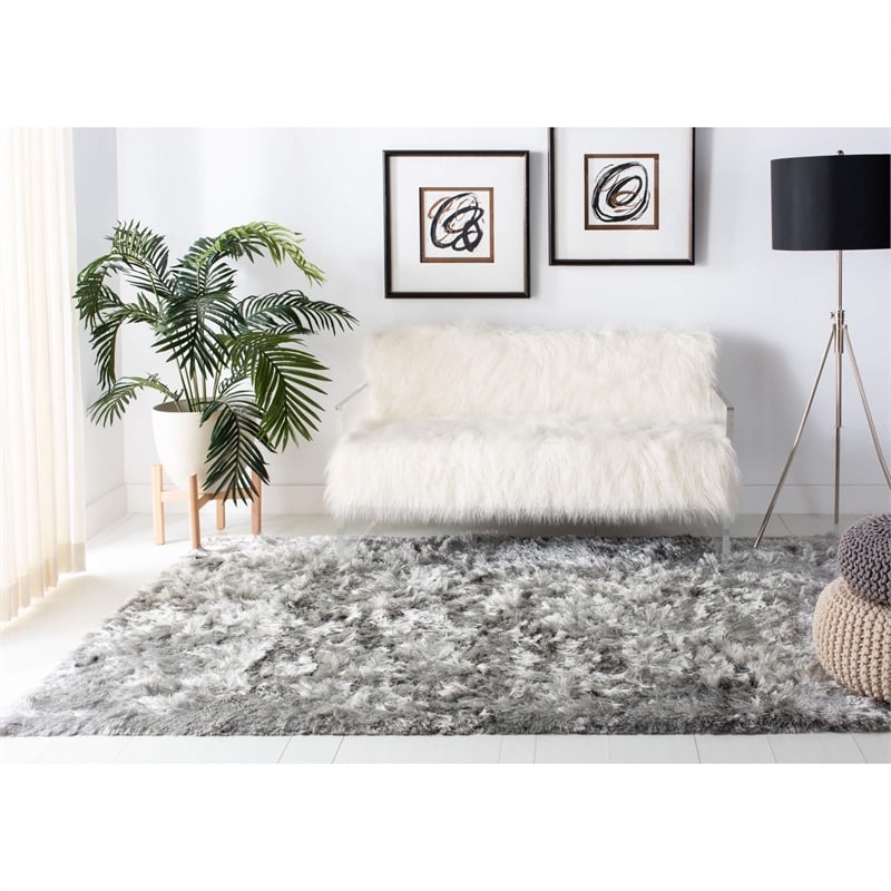 Safavieh Ocean 8' x 10' Hand Tufted Shag Rug in Silver