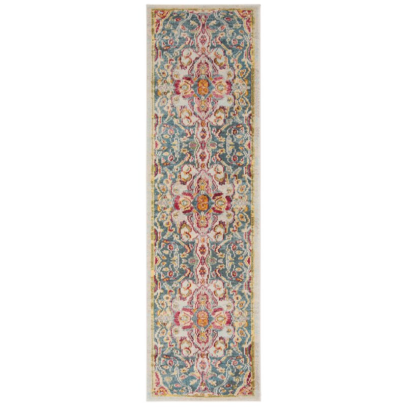 Details About Safavieh Phoenix 2 3 X 8 Runner Rug In Blue And Pink