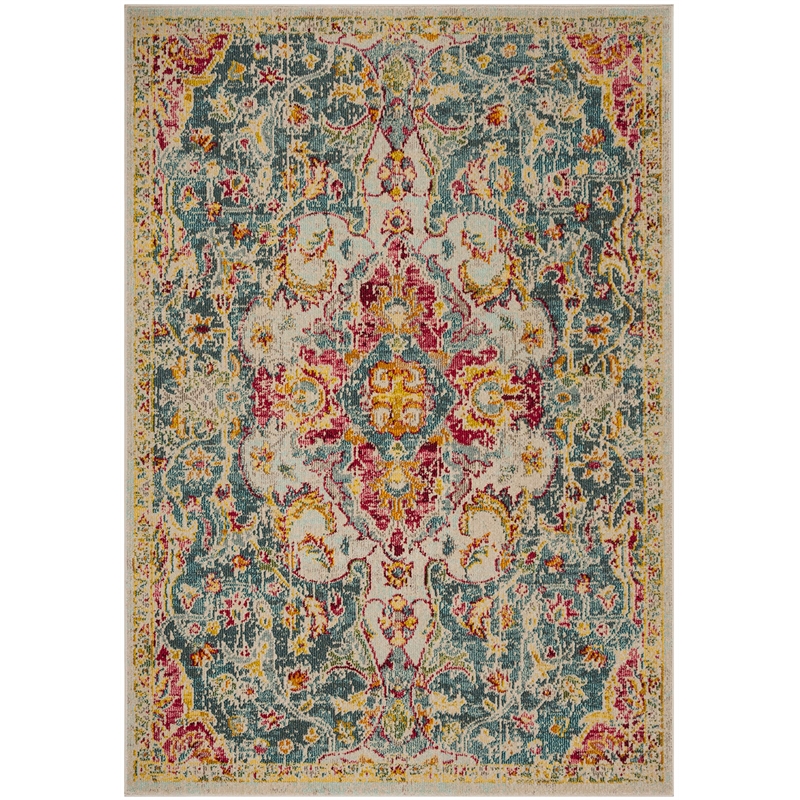 Safavieh Phoenix 4' x 6' Rug in Blue and Pink
