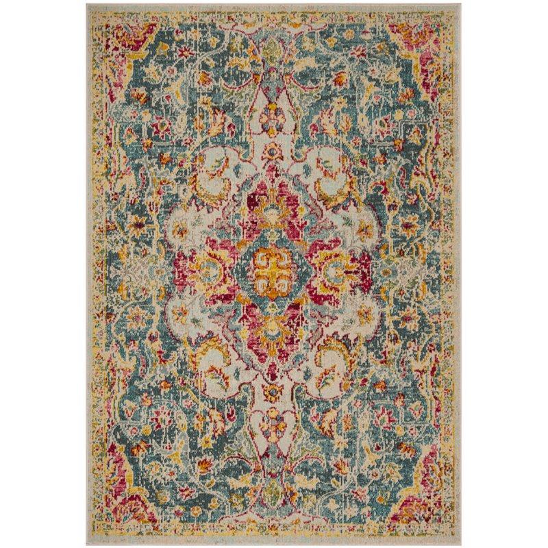 Safavieh Phoenix 8' x 10' Rug in Blue and Pink