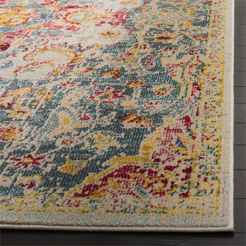 Safavieh Phoenix 9' x 12' Rug in Blue and Pink