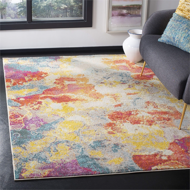 Safavieh Phoenix 3' x 5' Rug in Blue and Orange
