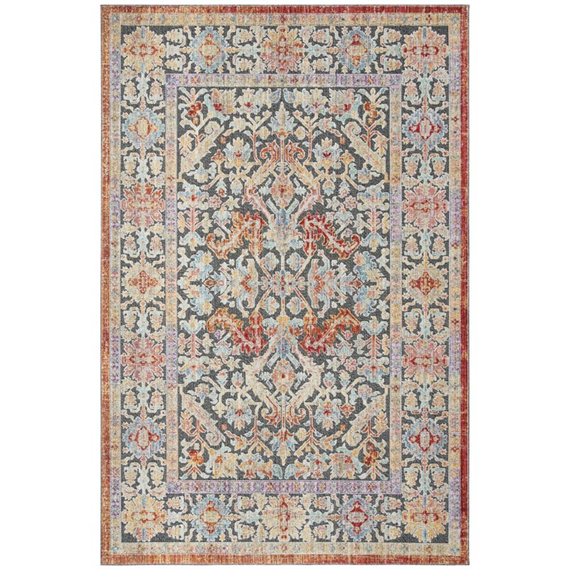 Safavieh Provance 4' x 6' Rug in Black and Aqua