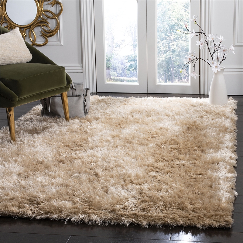 Safavieh Riviera 3' x 5' Hand Tufted Shag Rug in Beige