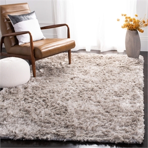 Safavieh Riviera 8' x 10' Hand Tufted Shag Rug in Light Gray