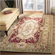 Safavieh Savonnerie 5' x 8' Hand Tufted Wool Rug in Red and Ivory