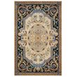 Safavieh Savonnerie 5' x 8' Hand Tufted Wool Rug in Ivory and Black