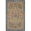Safavieh Savonnerie 4' x 6' Hand Tufted Wool Rug in Blue and Ivory