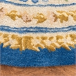 Safavieh Savonnerie 6' Round Hand Tufted Wool Rug in Blue and Ivory