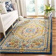 Safavieh Savonnerie 8' x 10' Hand Tufted Wool Rug in Blue and Ivory