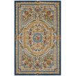 Safavieh Savonnerie 8' x 10' Hand Tufted Wool Rug in Blue and Ivory