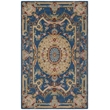 Safavieh Savonnerie 4' x 6' Hand Tufted Wool Rug in Blue and Ivory