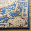 Safavieh Savonnerie 4' x 6' Hand Tufted Wool Rug in Blue and Ivory