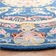 Safavieh Savonnerie 6' Round Hand Tufted Wool Rug in Blue and Ivory