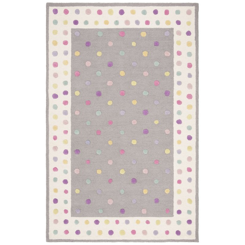 Safavieh 4' x 6' Hand Tufted Wool Rug in Gray and Ivory