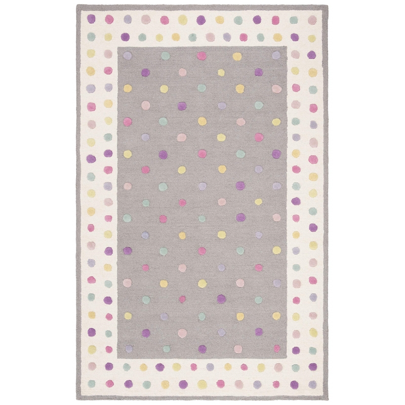 Safavieh 5' x 8' Hand Tufted Wool Rug in Gray and Ivory