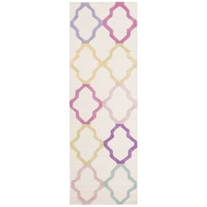 Safavieh 2'6&quot x 8' Hand Tufted Wool Runner Rug in Ivory
